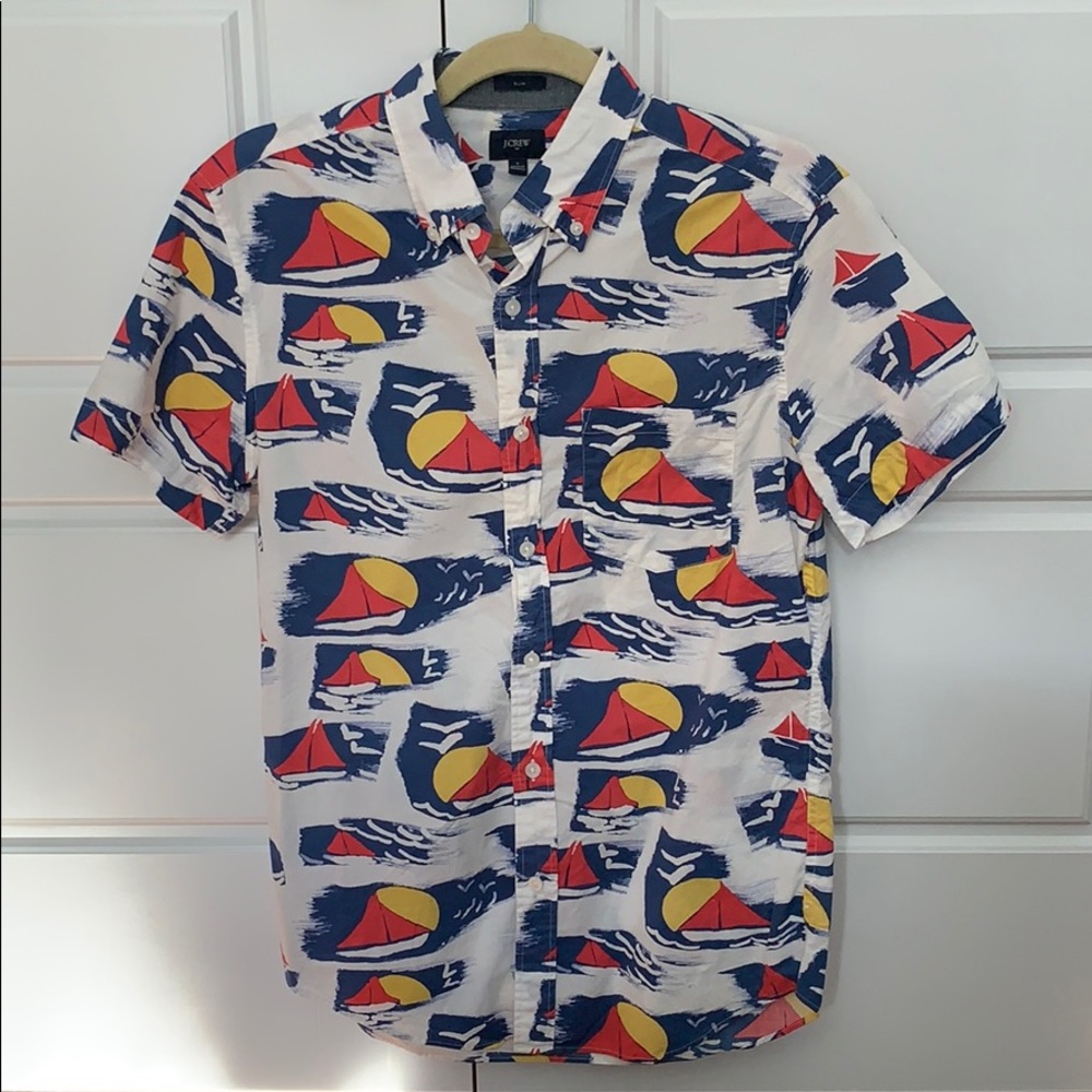 Bold Print Button Down